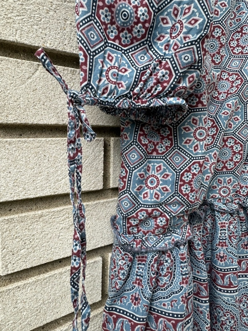 Sundance Zuri Discovery Cotton Boho Mini Dress Mosaic Medallion XL Cottagecore - Picture 5 of 11